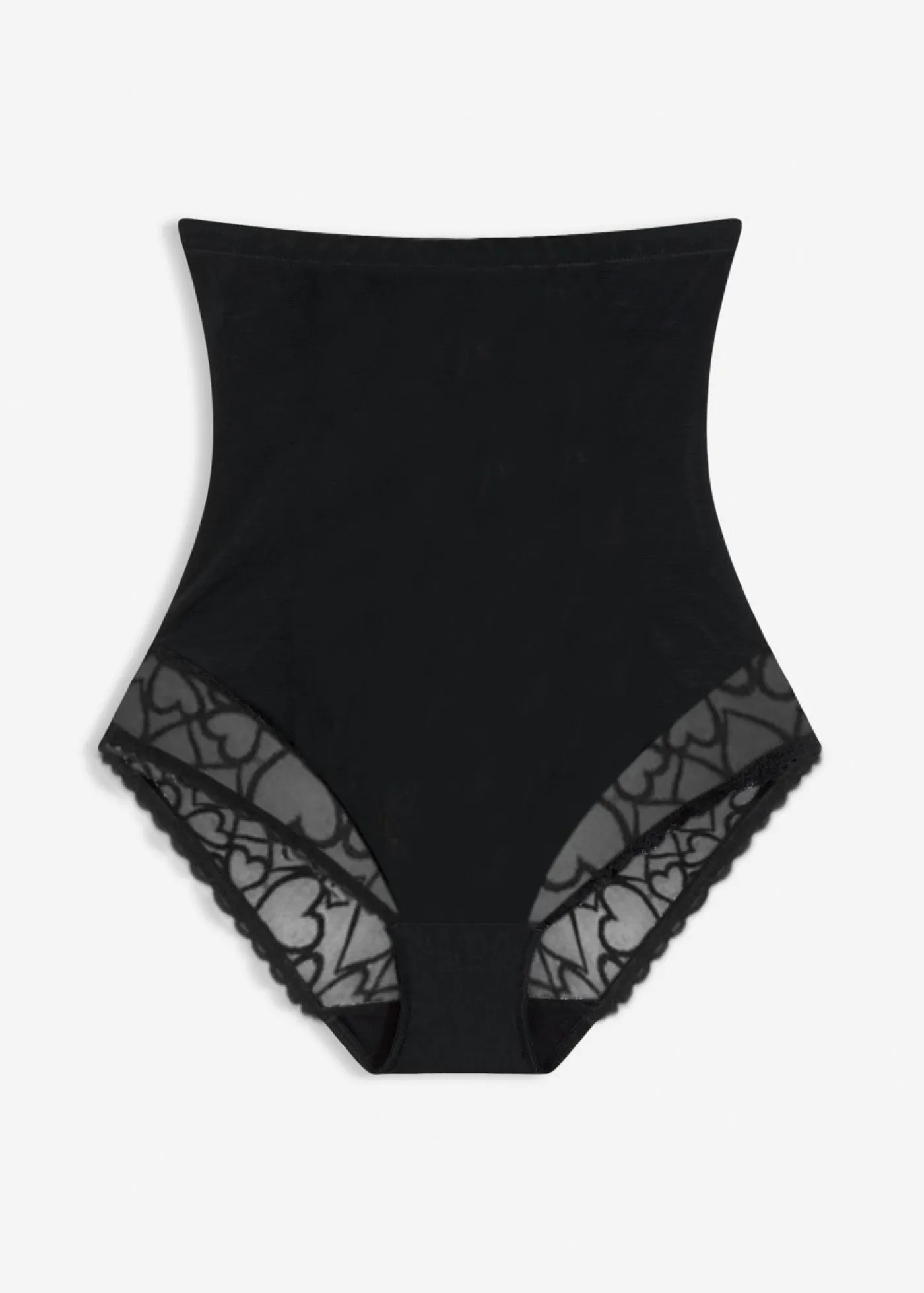 bonprix bonprix Braguita con fuerte efecto moldeador y encaje de corazones Negro