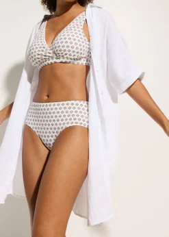 bonprix bonprix Braguita de bikini de talle alto Blanco lana-azul Sale