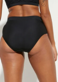 bonprix bonprix Braguita de bikini de tiro alto con ligero efecto moldeador Negro Hot