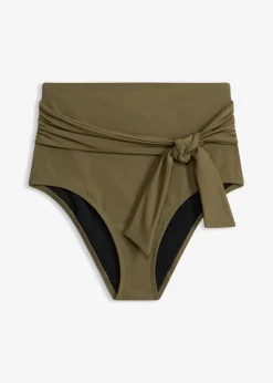 bonprix bonprix Braguita de bikini highwaist con gran efecto moldeador y cordón Verde oliva oscuro Clearance