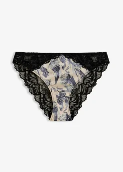bonprix bonprix Braguita de satén estampado Gris acero estampado Sale