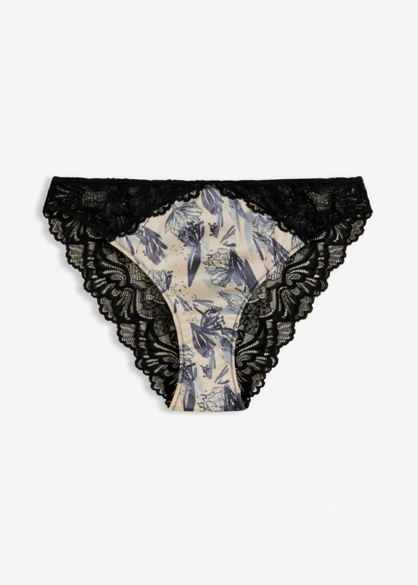 bonprix bonprix Braguita de satén estampado Gris acero estampado Sale