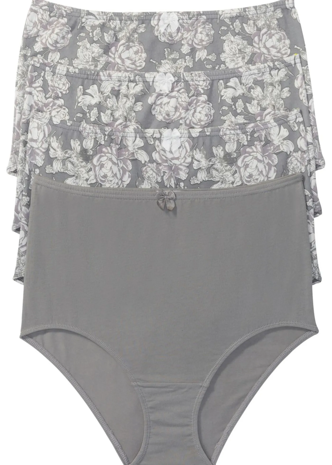bonprix bonprix Braguita de talle alto (4 unidades) Estampado en gris New