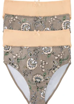 bonprix bonprix Braguita maxi (4 unidades) Marrón grisáceo con patrón paisley-coral claro Best