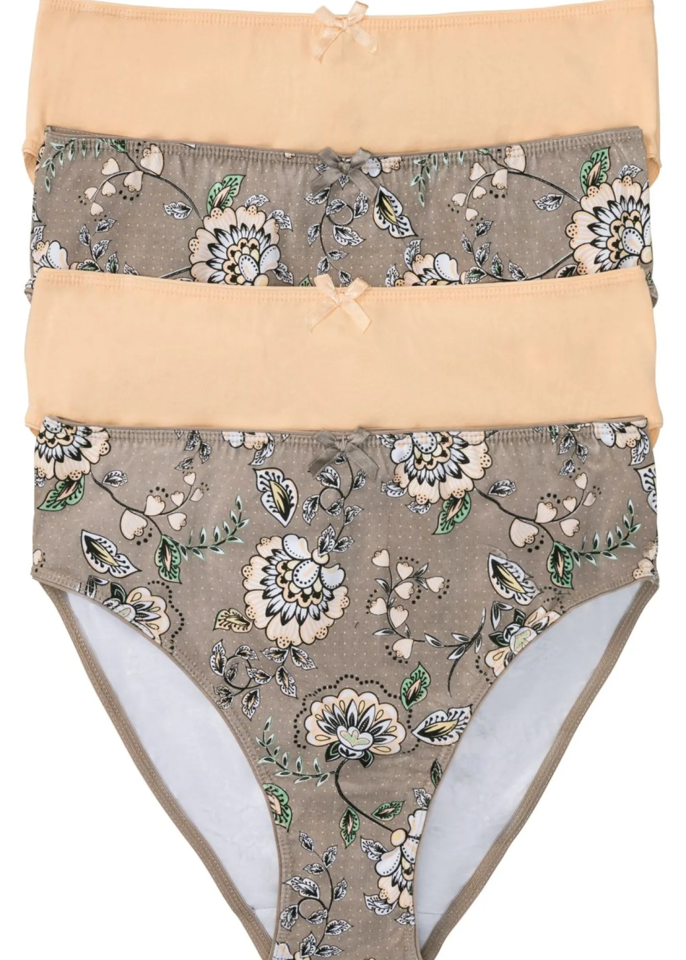 bonprix bonprix Braguita maxi (4 unidades) Marrón grisáceo con patrón paisley-coral claro Best