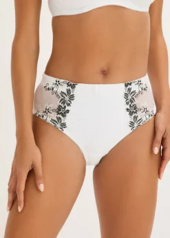bonprix bonprix Braguita moldeadora con bordado delicado (2 unidades) blanco + blanco-negro Outlet