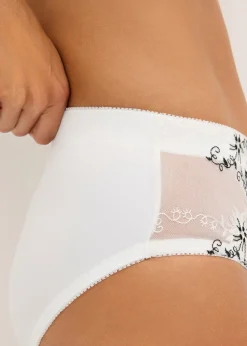 bonprix bonprix Braguita moldeadora con bordado delicado (2 unidades) blanco + blanco-negro Outlet