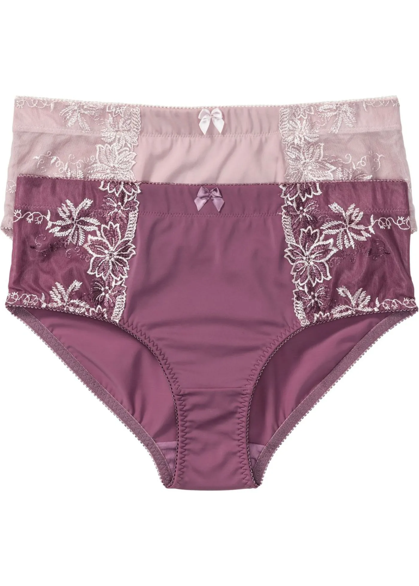 bonprix bonprix Braguita moldeadora con bordado (2 piezas) Baya mate/rosa mate de flores Best