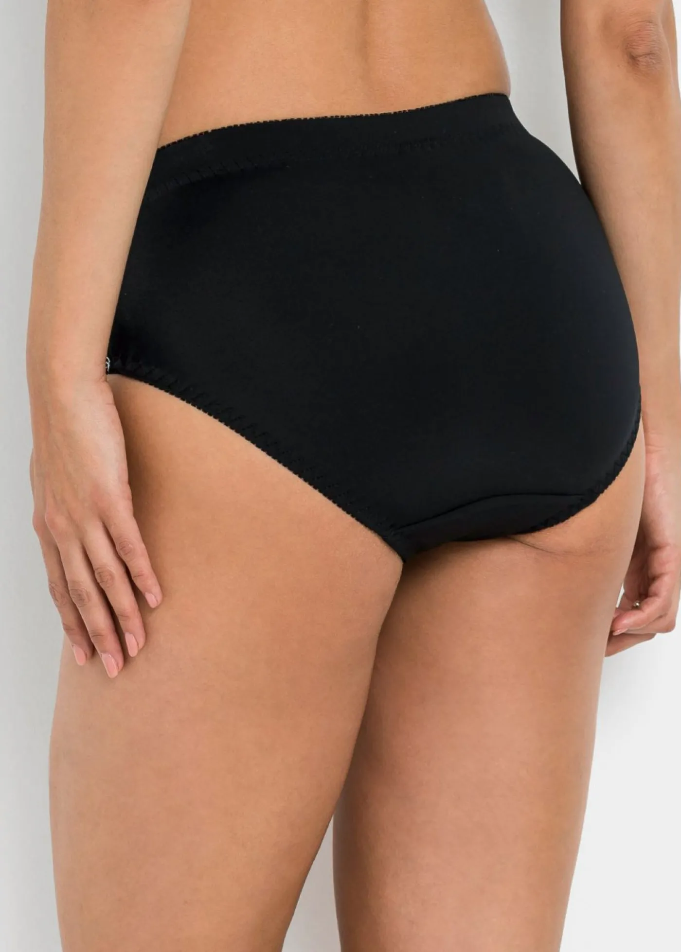 bonprix bonprix Braguita moldeadora con bordado (2 piezas) Negro + negro + blanco New