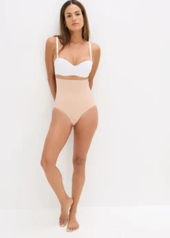 bonprix bonprix Braguita moldeadora de talle alto sin costuras con efecto moldeador medio Beige mate Hot