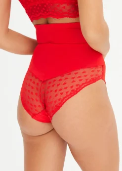 bonprix bonprix Braguita moldeadora de talle alto con encaje de corazones y gran efecto moldeador fresa Outlet