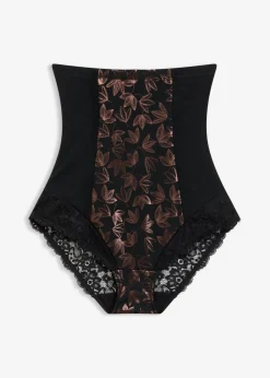 bonprix bonprix Braguita moldeadora de tiro alto con efecto moldeador intenso y aspecto brillante Negro-cobre metalizado Best