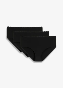 bonprix bonprix Braguita premamá con algodón orgánico y encaje (3 unidades) Negro Online