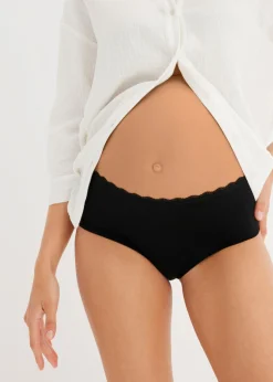 bonprix bonprix Braguita premamá con algodón orgánico y encaje (3 unidades) Negro Online
