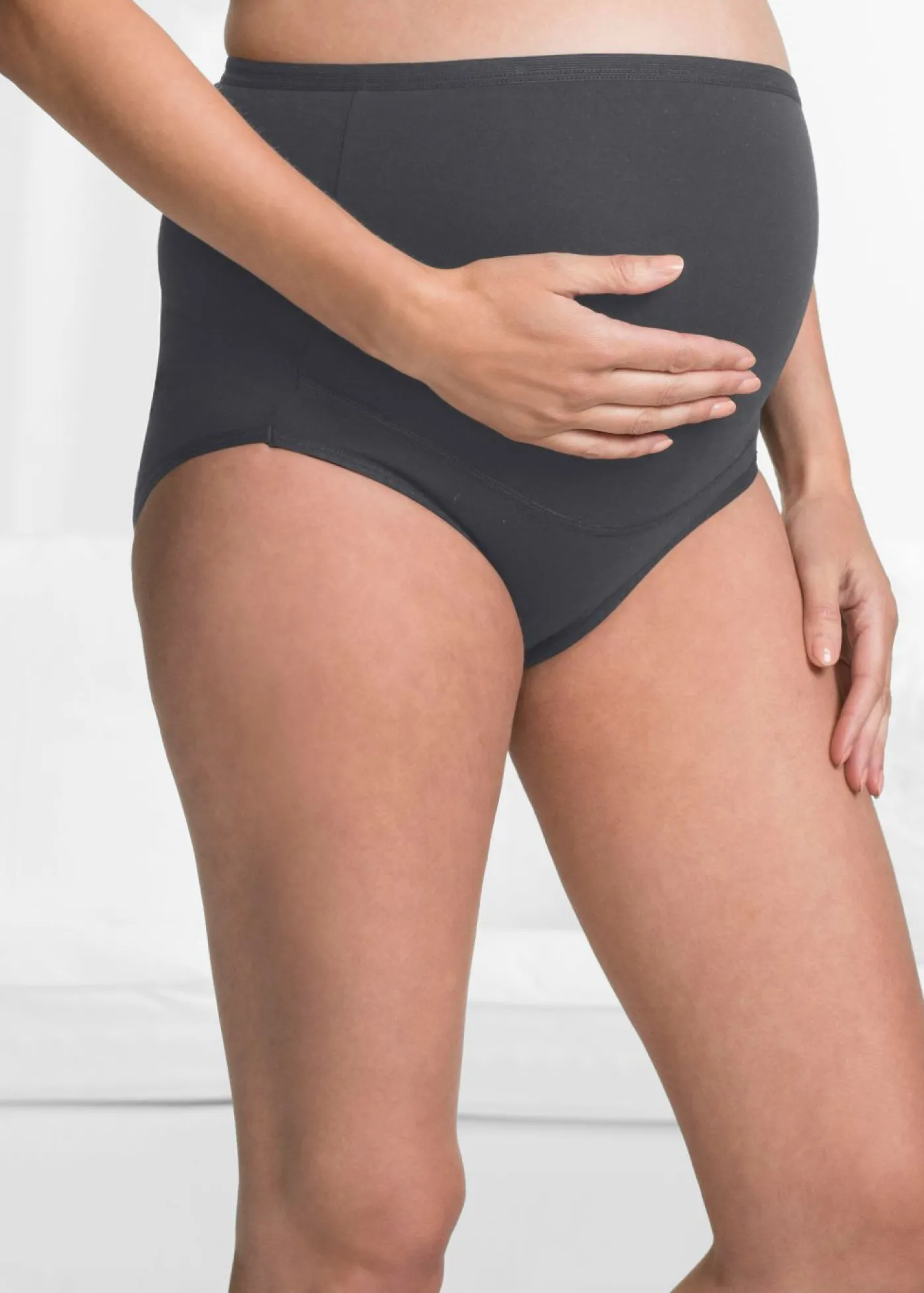 bonprix bonprix Braguita premamá de algodón orgánico (2 unidades) Gris guijarro + antracita Discount