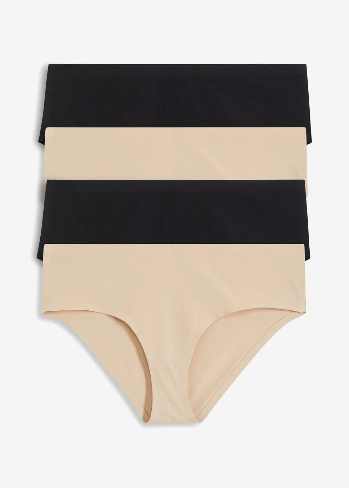 bonprix bonprix Braguita sin marcas visibles de algodón orgánico (4 unidades) Beige tiza-negro Online