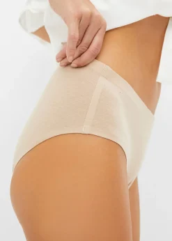 bonprix bonprix Braguita sin marcas visibles de algodón orgánico (4 unidades) Beige tiza-negro Online