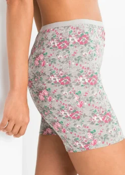 bonprix bonprix Braguitas bóxer largas de mujer (4 unidades) Gris claro jaspeado/rosa/verde de flores Hot
