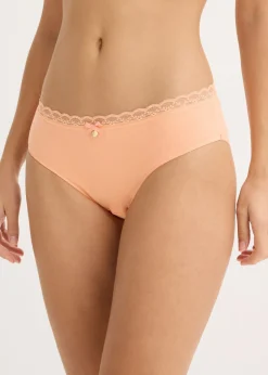 bonprix bonprix Braguitas con encaje (5 unidades) negro-marrón oscuro-verde petróleo-papaya suave Sale