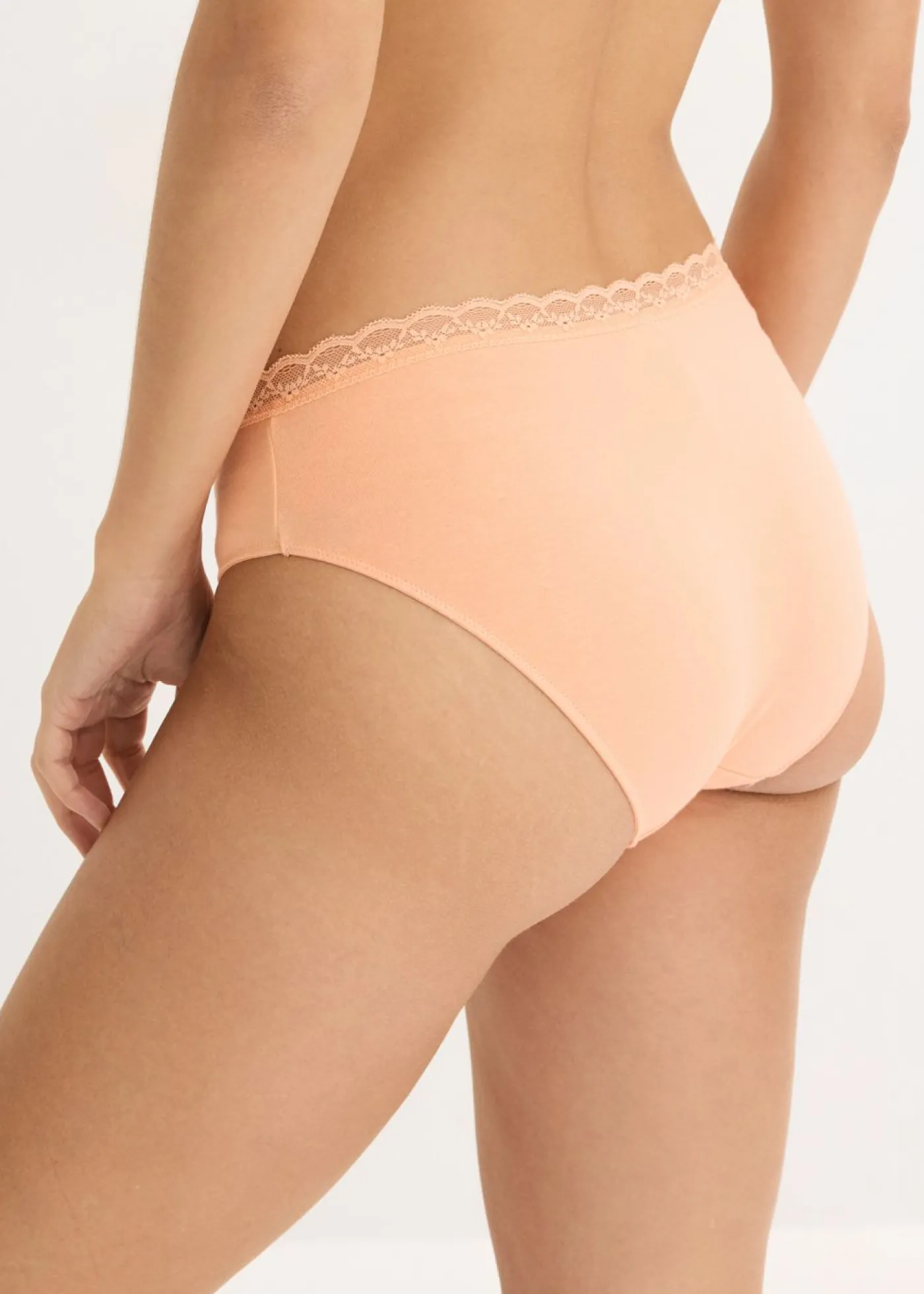 bonprix bonprix Braguitas con encaje (5 unidades) negro-marrón oscuro-verde petróleo-papaya suave Sale
