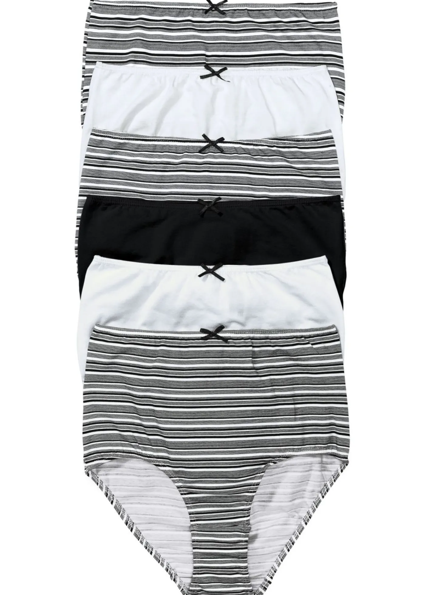 bonprix bonprix Braguitas de talle alto (6 unidades) Rayas negras