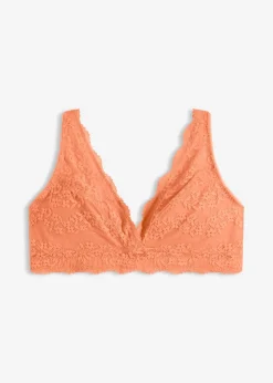 bonprix bonprix Bralette cómodo con algodón orgánico suave y encaje papaya suave Clearance