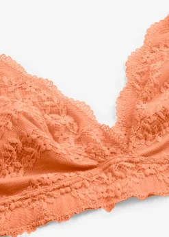 bonprix bonprix Bralette cómodo con algodón orgánico suave y encaje papaya suave Clearance