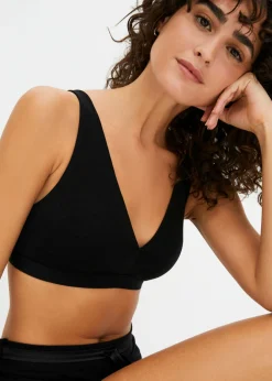 bonprix bonprix Bralette de algodón orgánico sin aros Negro