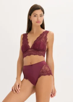 bonprix bonprix Bralette de encaje delicado rojo avellana