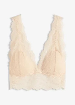 bonprix bonprix Bralette de encaje delicado Rosa-crema Online