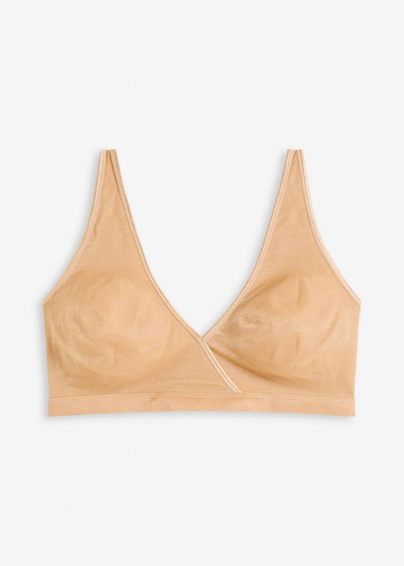 bonprix bonprix Bralette de material brillante Marrón claro Hot