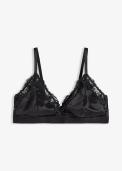 bonprix bonprix Bralette de material brillante Negro Hot