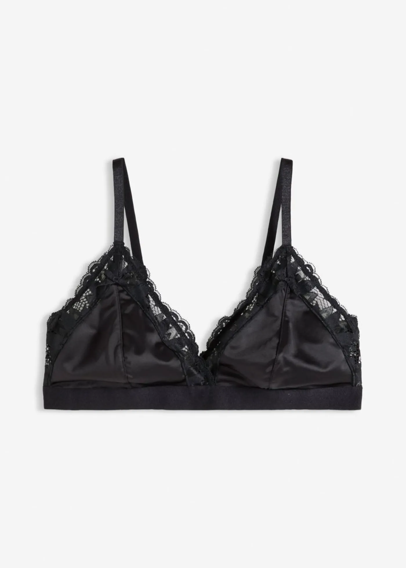 bonprix bonprix Bralette de material brillante Negro Hot
