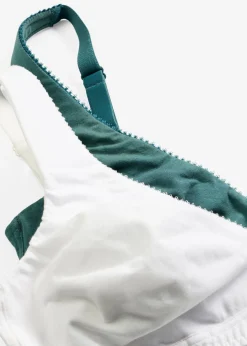 bonprix bonprix Bralette sin aros con algodón (2 unidades) verde pimiento -blanco Best