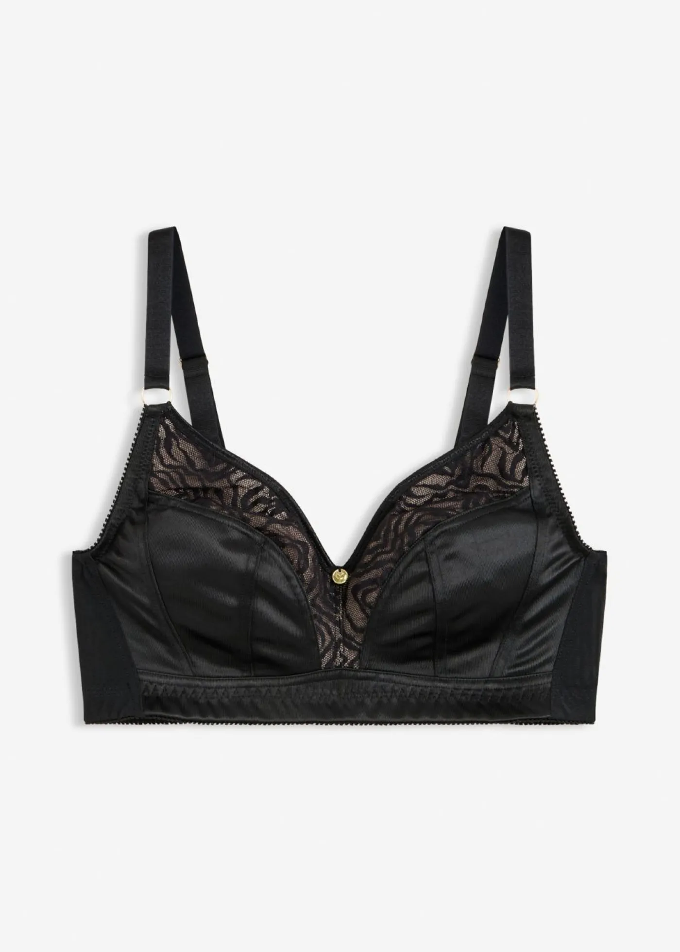 bonprix bonprix Bralette sin aros con encaje delicado Negro Clearance