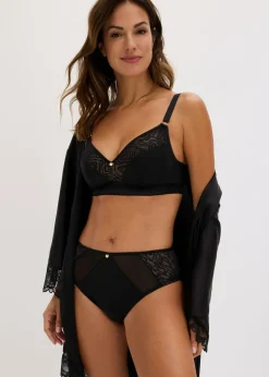 bonprix bonprix Bralette sin aros con encaje delicado Negro Clearance
