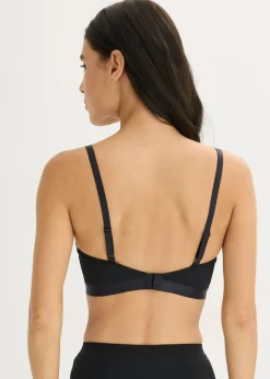 bonprix bonprix Bralette sin aros con insertos transparentes negro-marrón claro Outlet