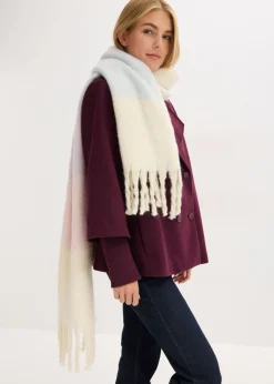 bonprix bonprix Bufanda púrpura-crema-azul pálido-rosa pálido Clearance