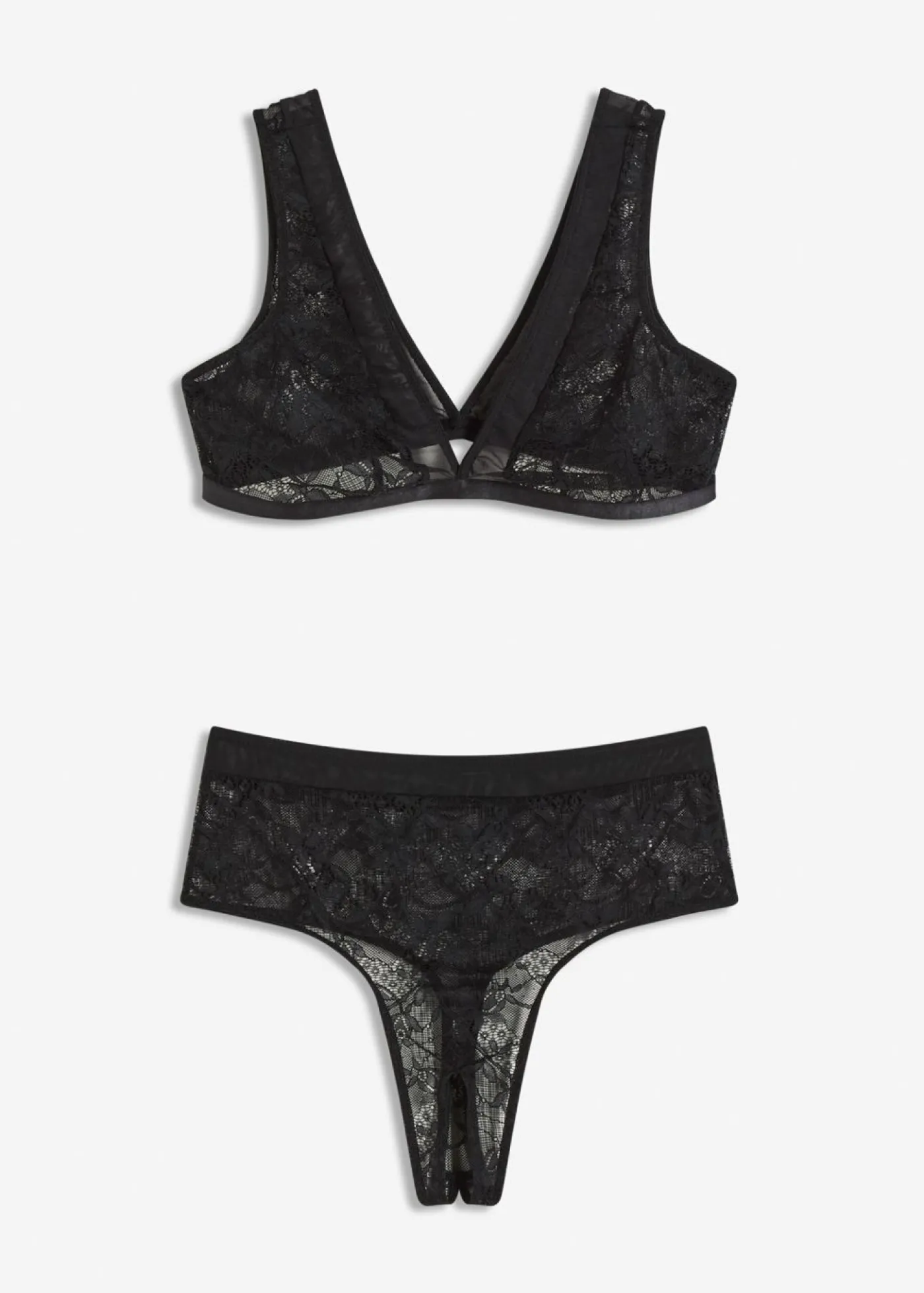 bonprix bonprix Bustier + tanga de talle alto (2 piezas) Negro Best
