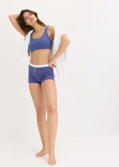 bonprix bonprix Bustier de algodón orgánico (3 unidades) Azul pacífico oscuro + negro + blanco Online
