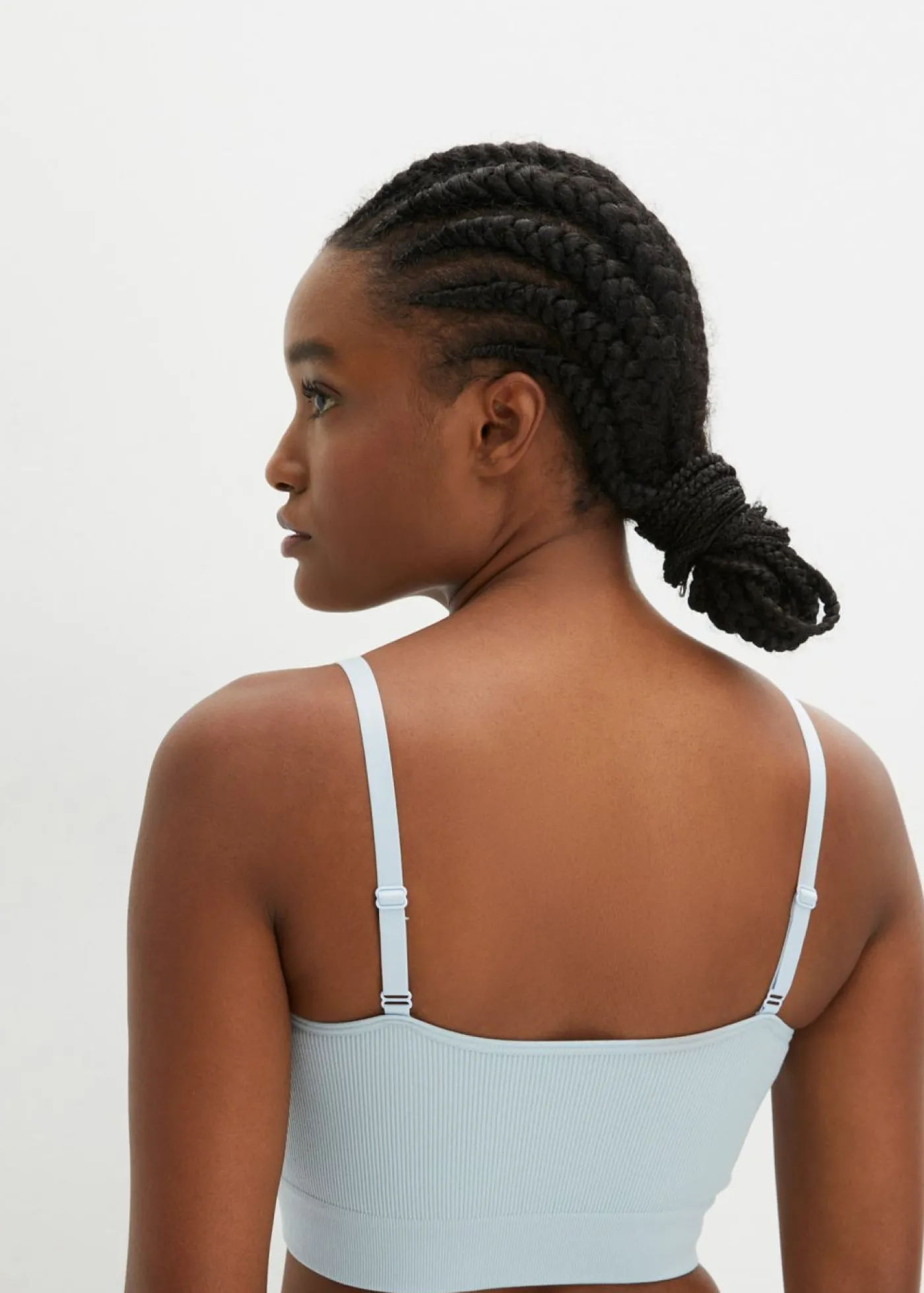 bonprix bonprix Bustier Feel Comfort sin costuras de canalé azul pálido Discount