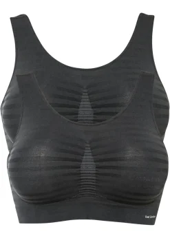 bonprix bonprix Bustier Feel Comfort sin costuras (2 unidades) 2 unidades en pizarra de rayas New