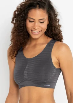 bonprix bonprix Bustier Feel Comfort sin costuras (2 unidades) 2 unidades en pizarra de rayas New