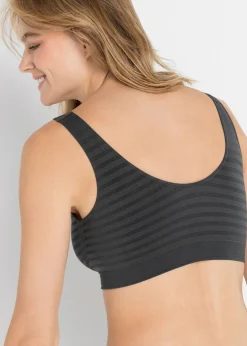 bonprix bonprix Bustier Feel Comfort sin costuras (2 unidades) 2 unidades en pizarra de rayas New