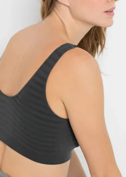 bonprix bonprix Bustier Feel Comfort sin costuras (2 unidades) 2 unidades en pizarra de rayas New
