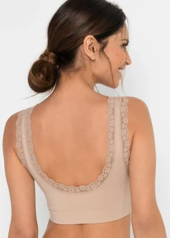 bonprix bonprix Bustier Feel Comfort sin costuras (2 unidades) Beige mate + beige mate Discount