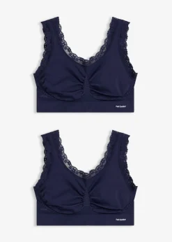 bonprix bonprix Bustier Feel Comfort sin costuras (2 unidades) 2x azul marino Clearance