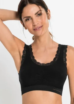 bonprix bonprix Bustier Feel Comfort sin costuras (2 unidades) Negro-negro Hot