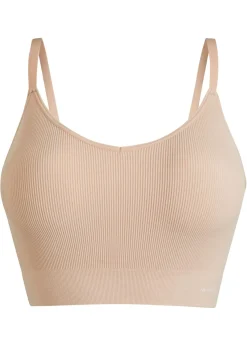 bonprix bonprix Bustier Feel Comfort sin costuras de canalé Beige mate