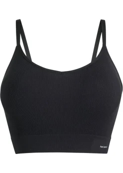 bonprix bonprix Bustier Feel Comfort sin costuras de canalé Negro Sale